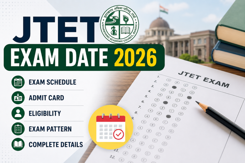 JTET Exam Date 2026: Jharkhand TET Exam Schedule, Admit Card, Eligibility, Exam Pattern and Complete Details