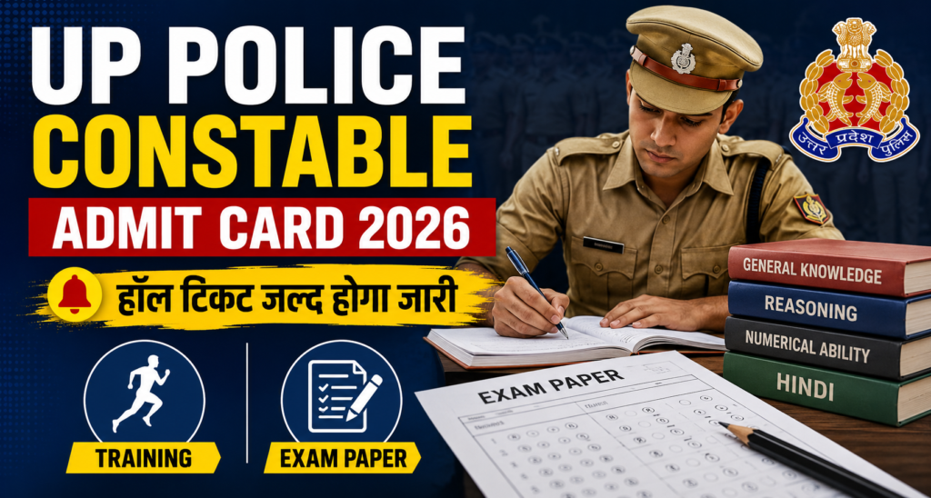 UP Police Constable Admit Card 2026: हॉल टिकट जल्द होगा जारी, यहां जानें परीक्षा तिथि, डाउनलोड प्रक्रिया, परीक्षा पैटर्न और महत्वपूर्ण निर्देश